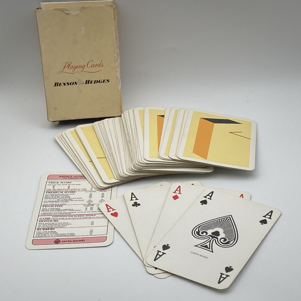 1 - Vintage Benson & Hedges Cigarettes Playing Cards / Bridge Mid Century Modern